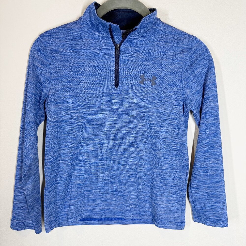 Under Armour Boys Quarter Zip Pullover Size Youth Small Blue